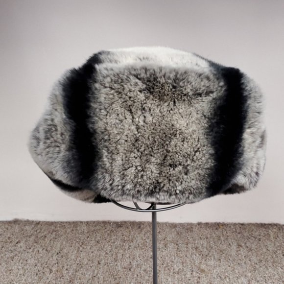 Chinchilla Rex Fur Brim Hat - A.J. Ugent Furs % Chinchilla Rex Fur Trooper Hat